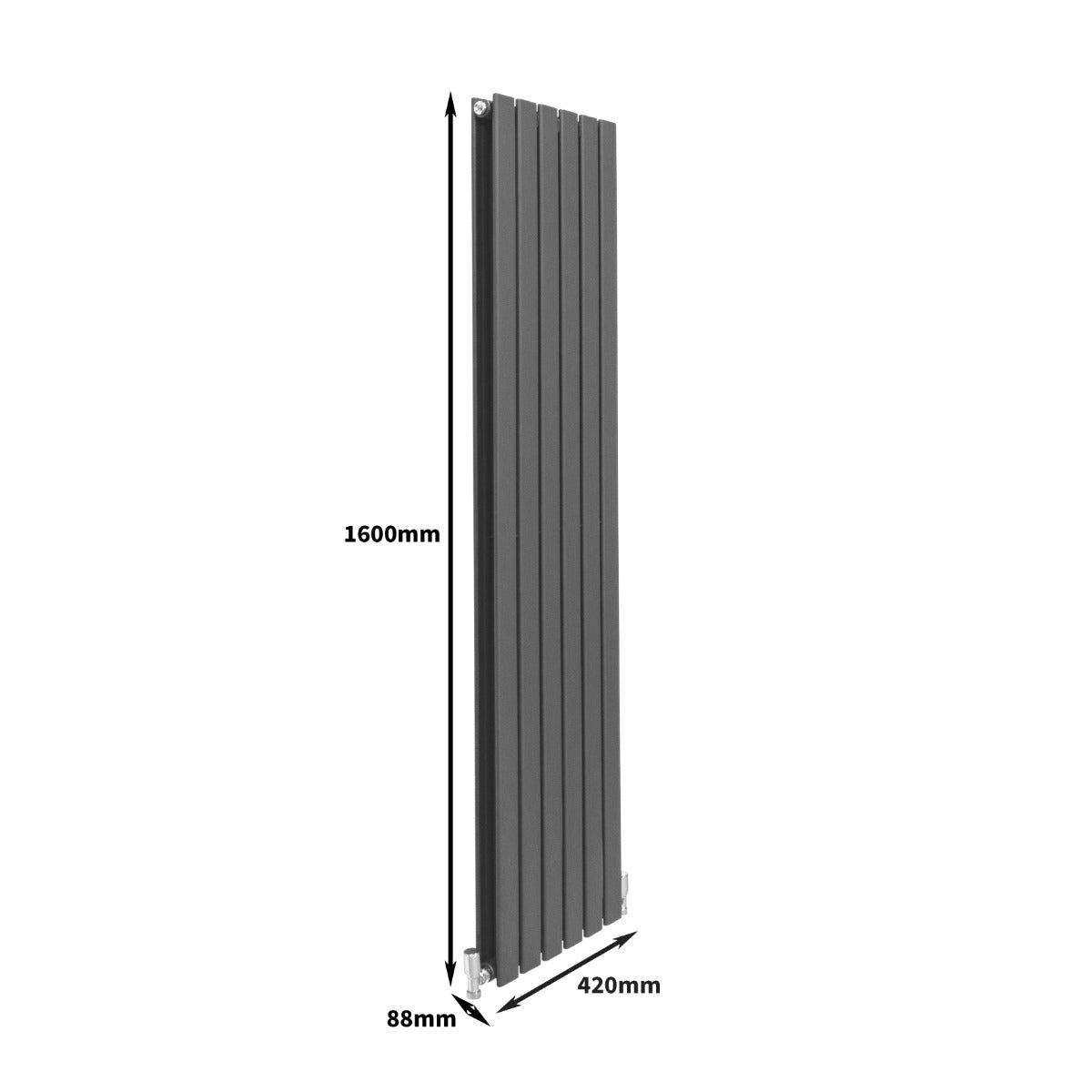 Designerradiatorer med Platta Paneler Mörkgrå 1600mm x 420mm