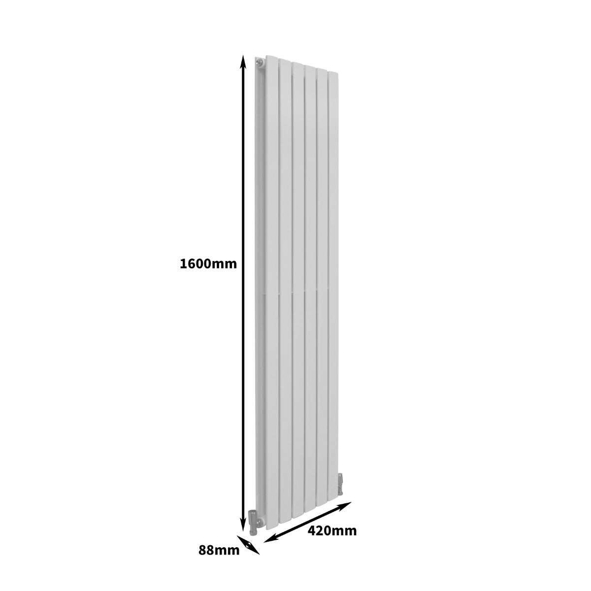 Designerradiatorer med Platta Paneler Vita 1600mm x 420mm