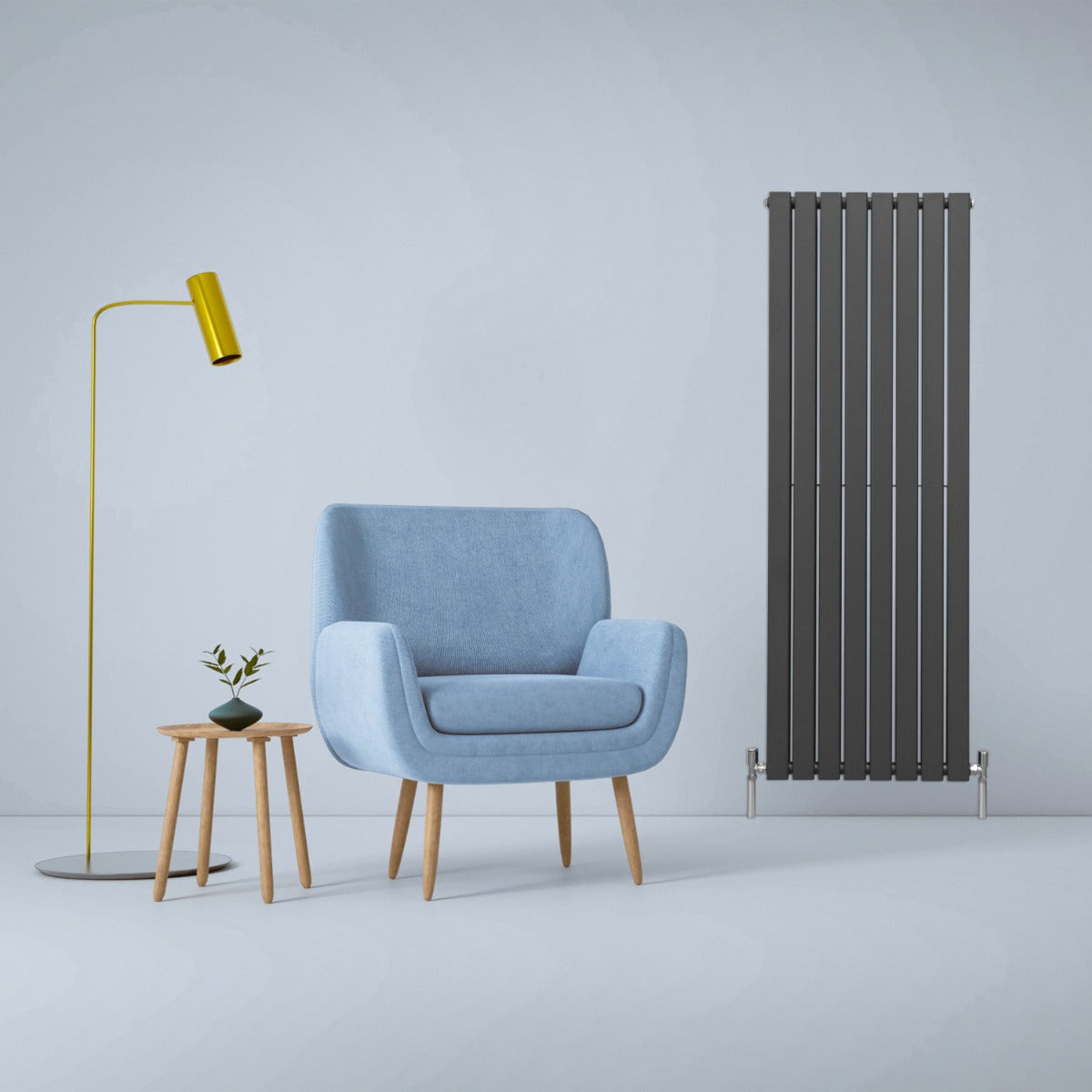 Designerradiatorer med Platta Paneler Mörkgrå 1600mm x 560mm