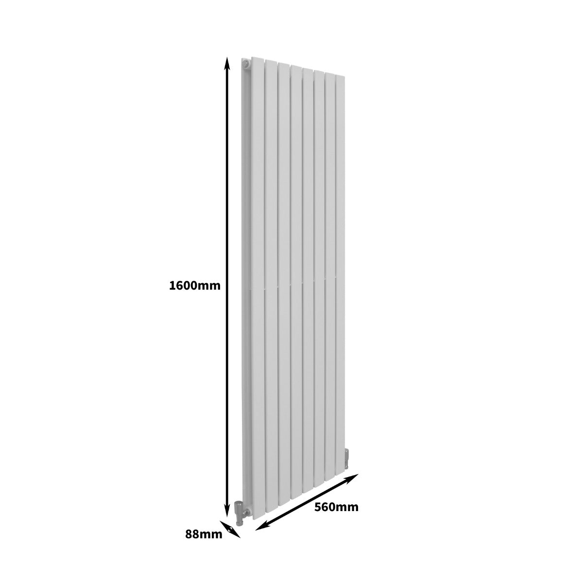 Designerradiatorer med Platta Paneler Vita 1600mm x 560mm
