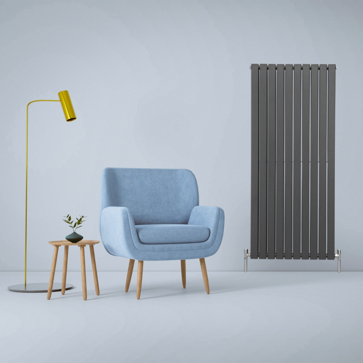 Designerradiatorer med Platta Paneler Mörkgrå 1600mm x 700mm