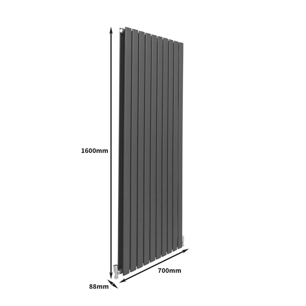 Designerradiatorer med Platta Paneler Mörkgrå 1600mm x 700mm