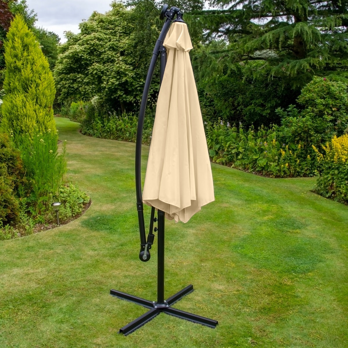 Beige 3m LED Cantilever Parasoll
