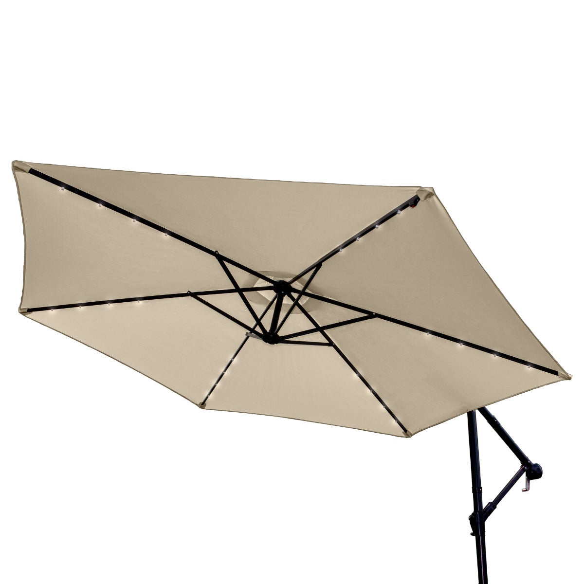Beige 3m LED Cantilever Parasoll