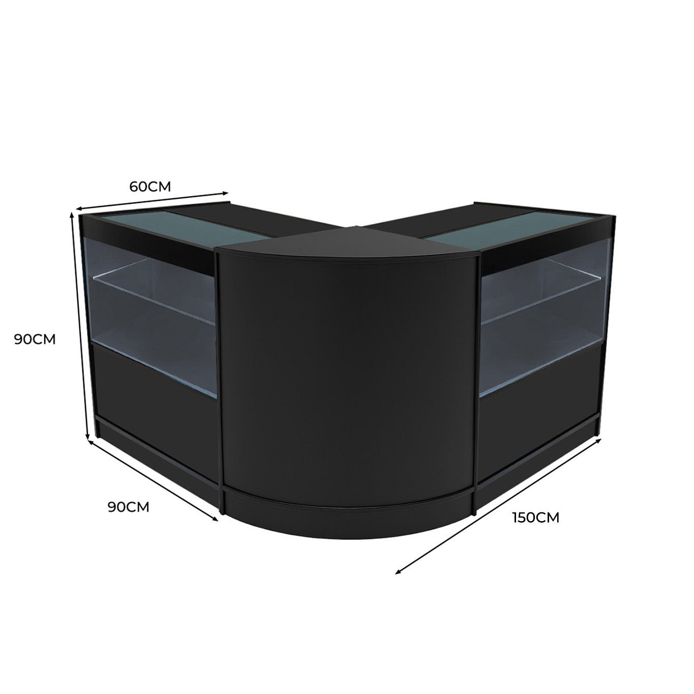 "SELENE" Set med LED-belysta Butiksmoduler CM60+ 2x C900 – Svart
