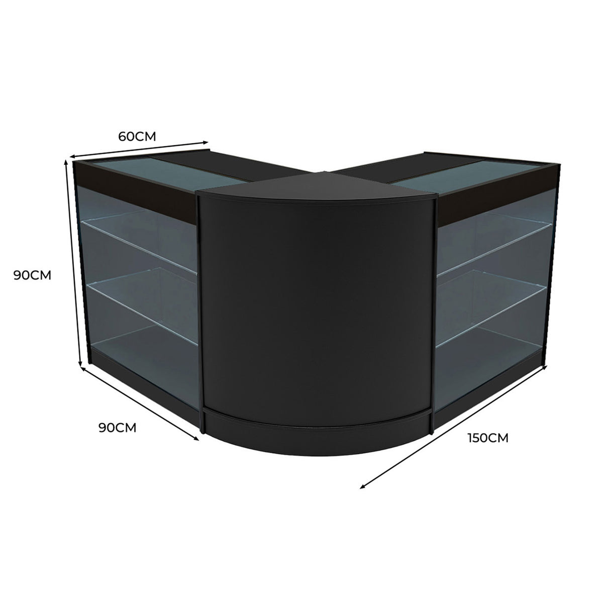"HELIOS" Set med LED-belysta Butiksmoduler CM60+ 2x K900 – Svart