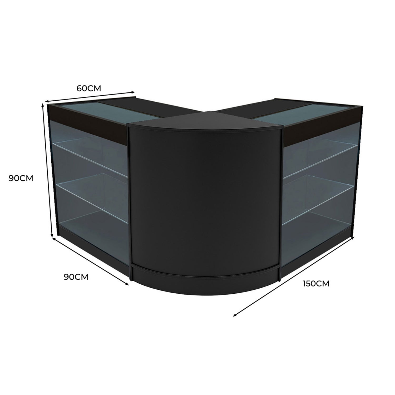 "HELIOS" Set med LED-belysta Butiksmoduler CM60+ 2x K900 – Svart