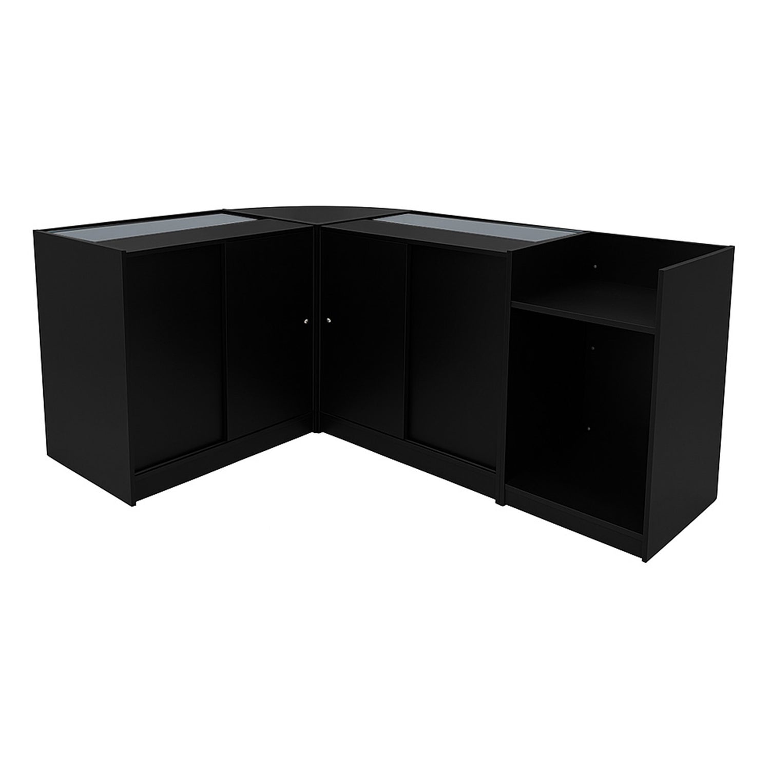 "GRAVITY" Set med LED-belysta Butiksmoduler CM60 + B900 + C900 + TB60 – Svart