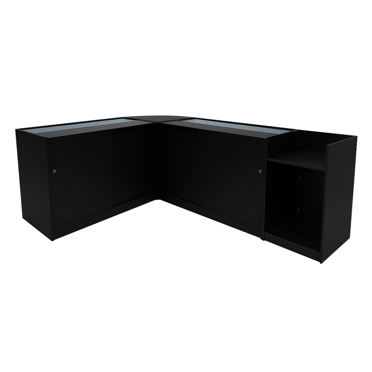 "ECLIPSE" Set med LED-belysta Butiksmoduler LM60 + 2xC1200 + TB60 – Svart
