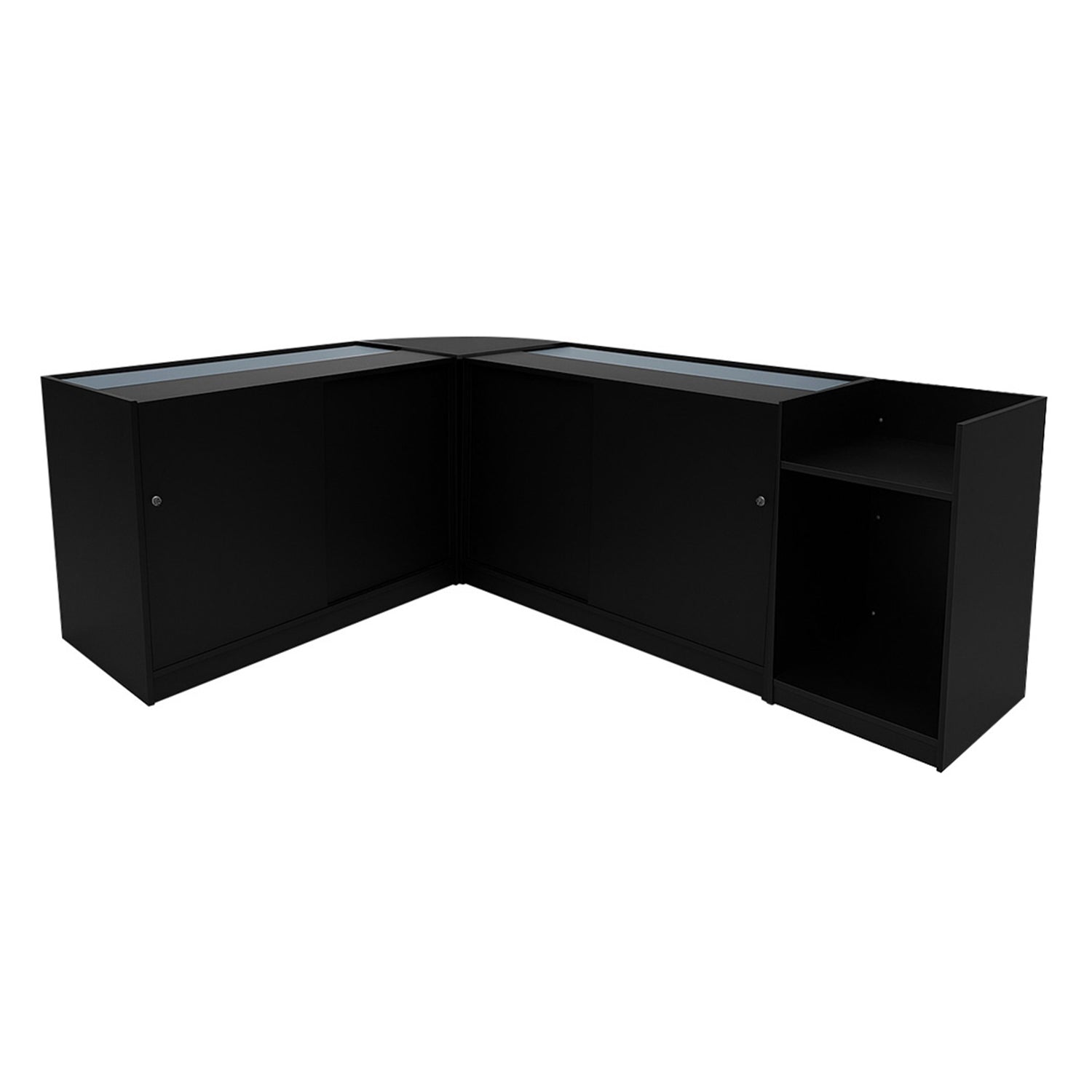 "EUROPA" Set med LED-belysta Butiksmoduler LM60 + B1200 + C1200 + TB60 – Svart