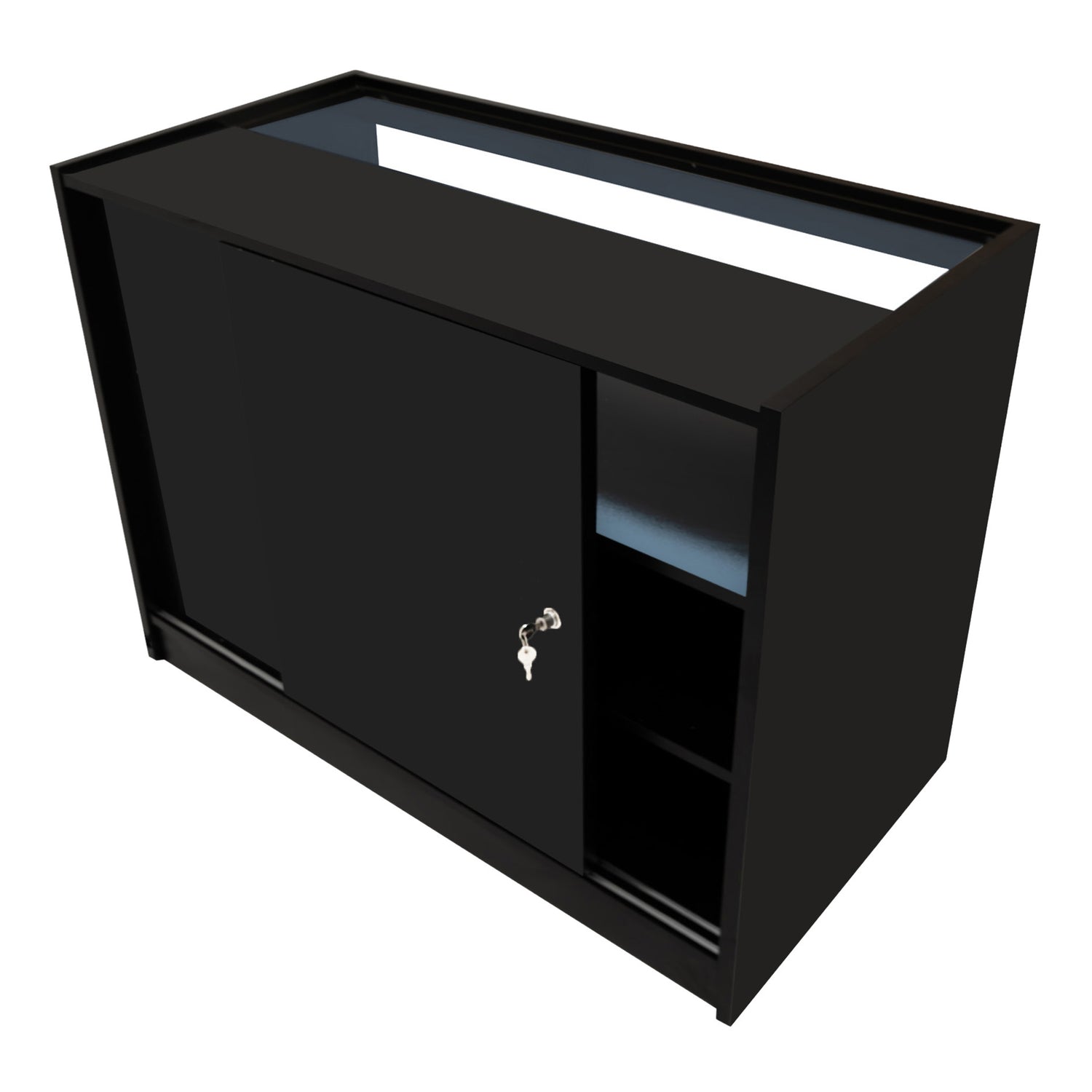"HYPERION" Set med LED-belysta Butiksmoduler LM60 + B1200 + K1200 + TB60 – Svart