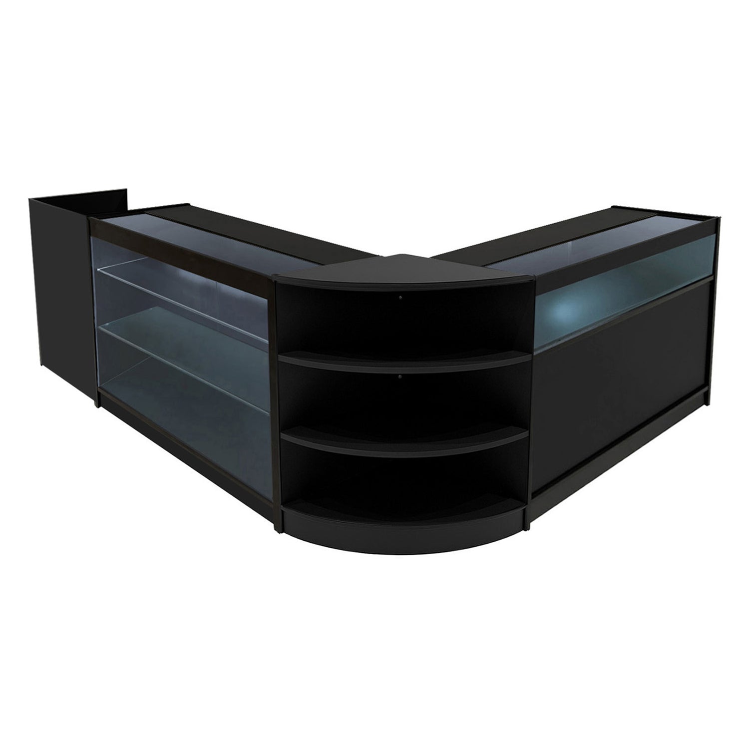 "HYPERION" Set med LED-belysta Butiksmoduler LM60 + B1200 + K1200 + TB60 – Svart
