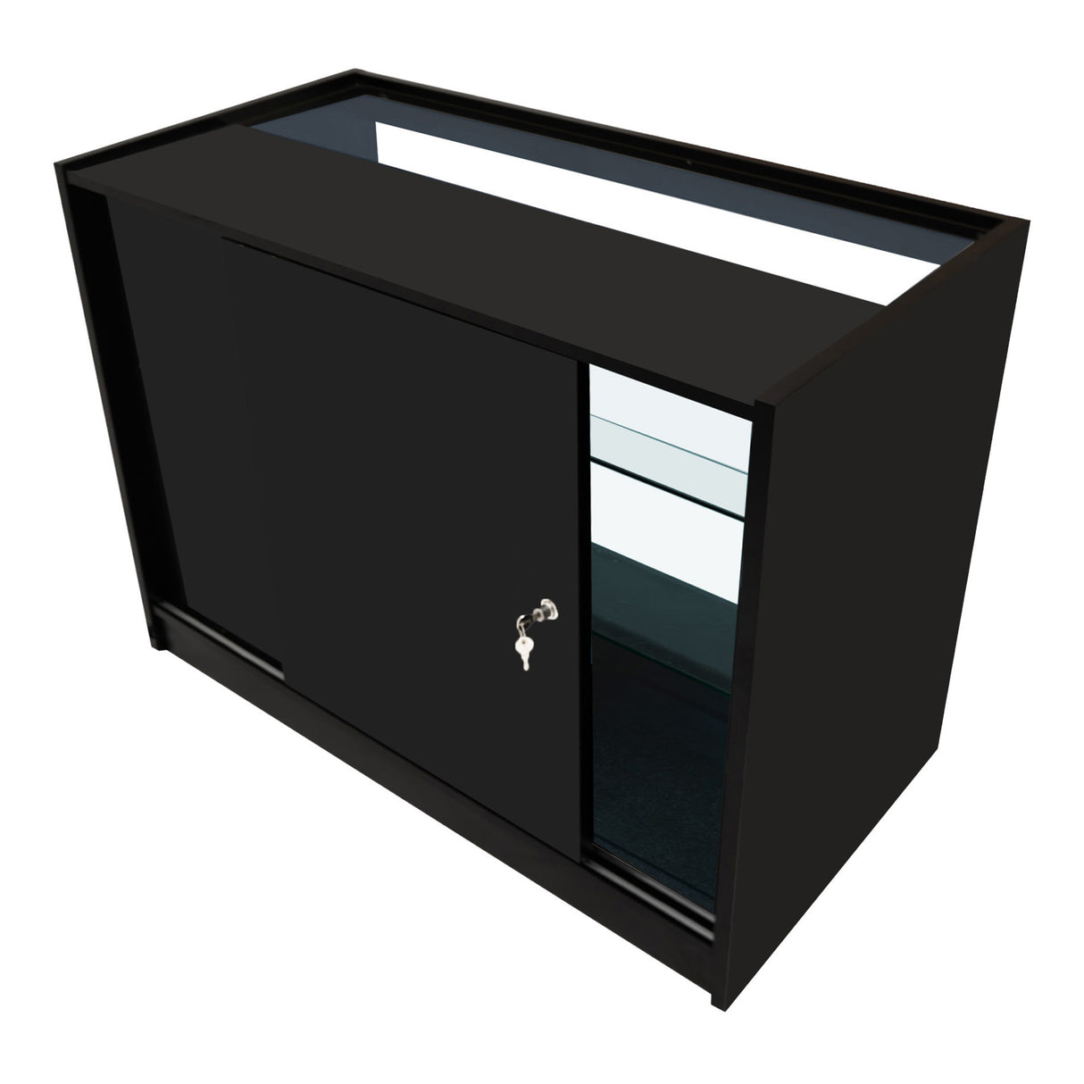"THEIA" Set med LED-belysta Butiksmoduler LM60 + K1200 + C1200 + TB60 – Svart