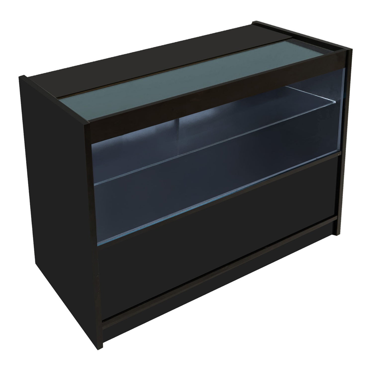 "THEIA" Set med LED-belysta Butiksmoduler LM60 + K1200 + C1200 + TB60 – Svart