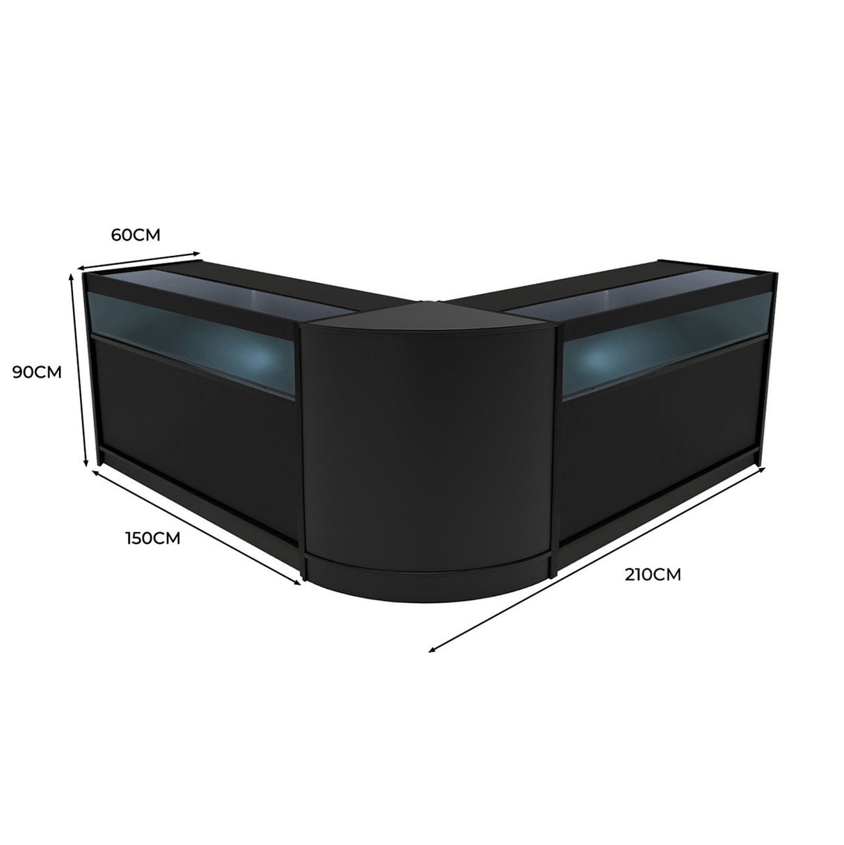 "IRIS" Set med LED-belysta Butiksmoduler CM60+ 2x B1500 – Svart