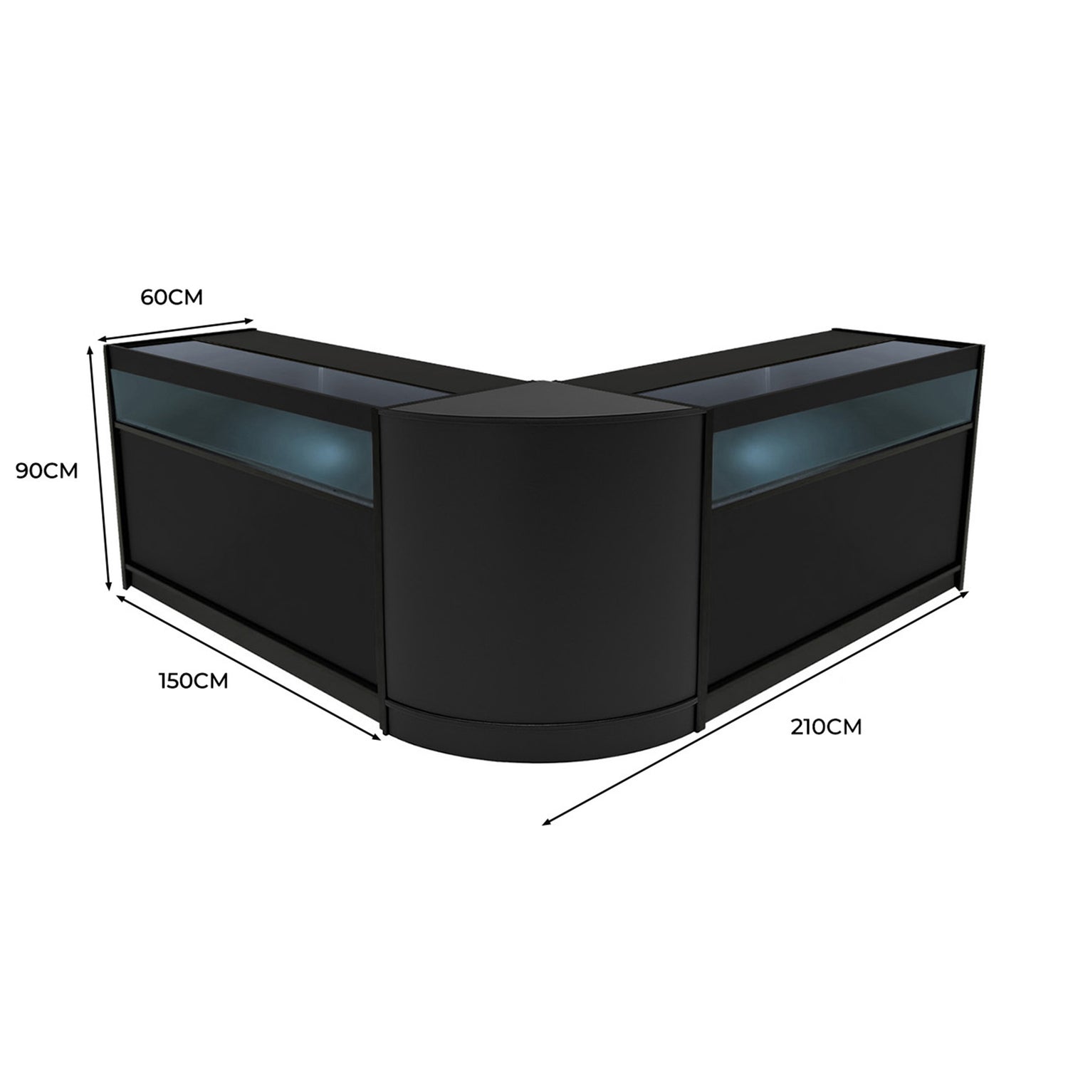 "IRIS" Set med LED-belysta Butiksmoduler CM60+ 2x B1500 – Svart
