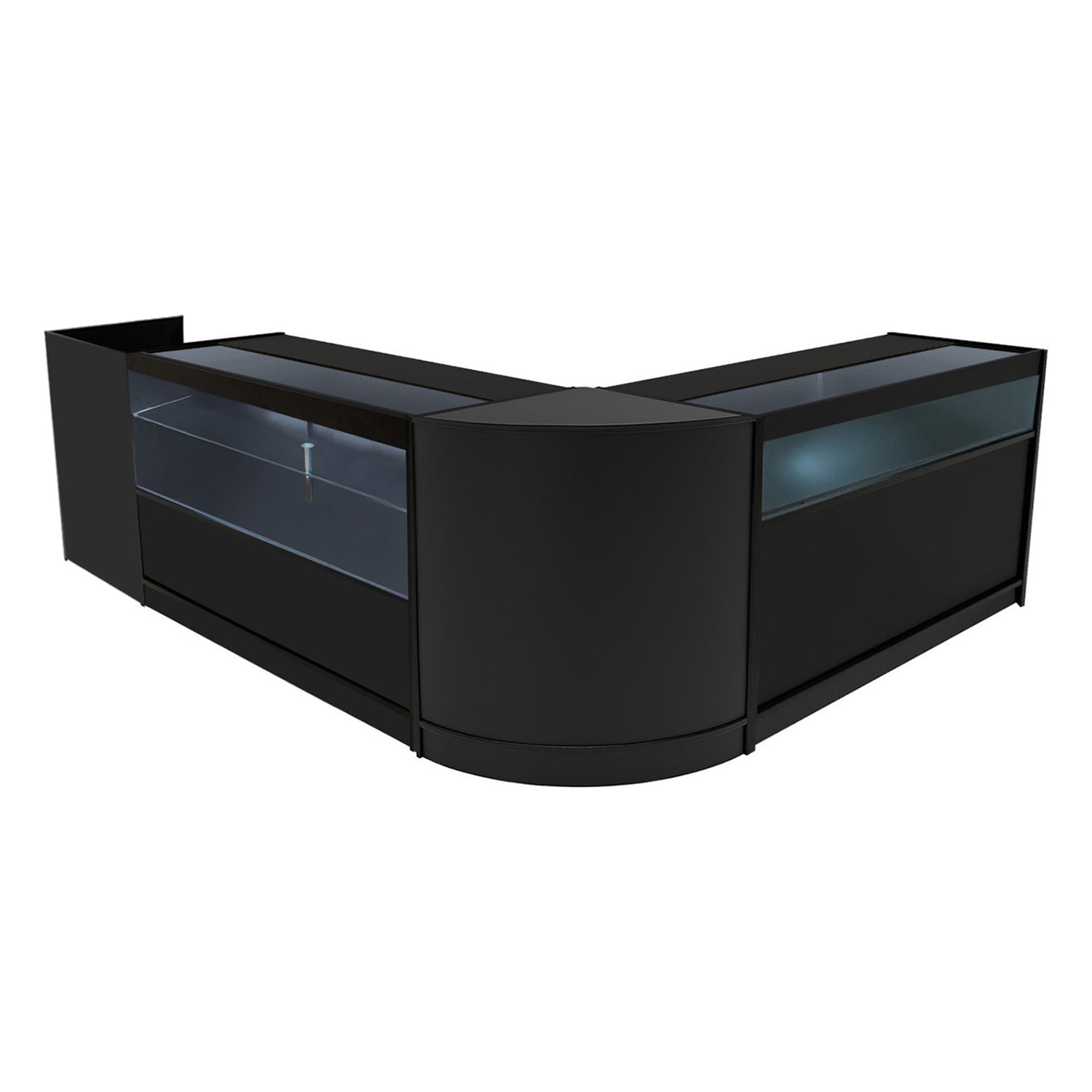 "GRAVITY" Set med LED-belysta Butiksmoduler CM60 + B1500 + C1500 + TB60 – Svart