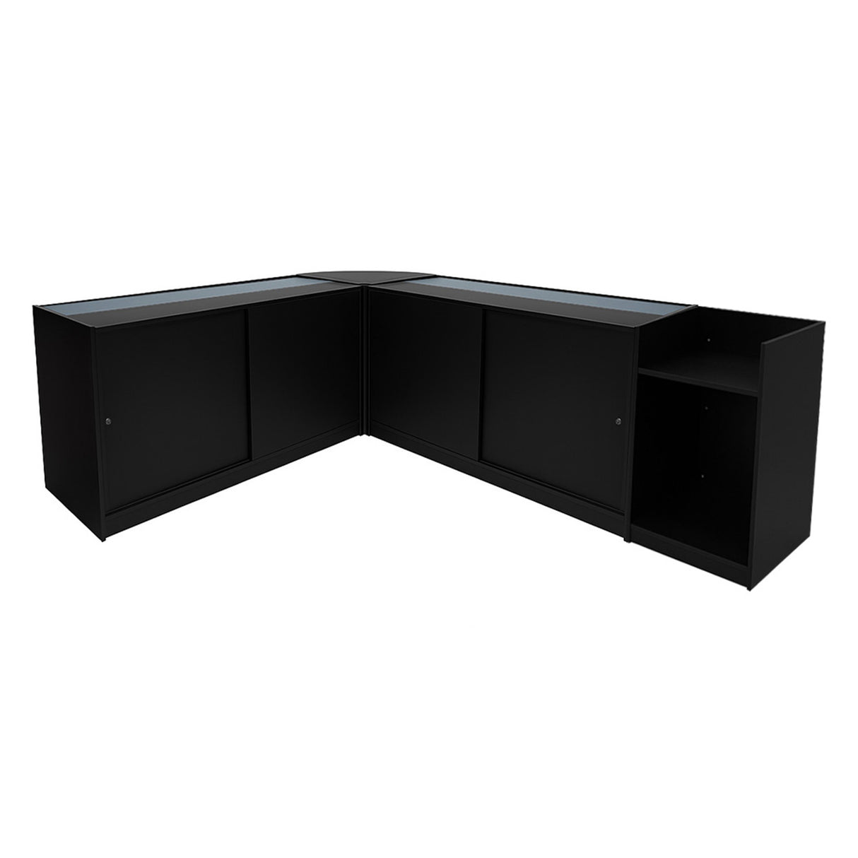 "ECLIPSE" Set med LED-belysta Butiksmoduler LM60 + 2xC1500 + TB60 – Svart
