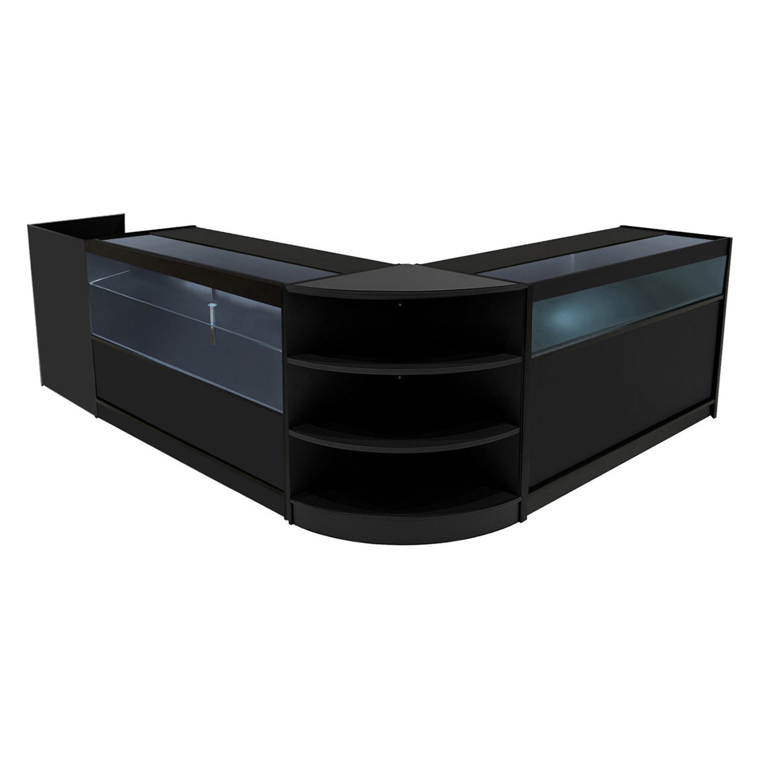 "EUROPA" Set med LED-belysta Butiksmoduler LM60 + B1500 + C1500 + TB60 – Svart