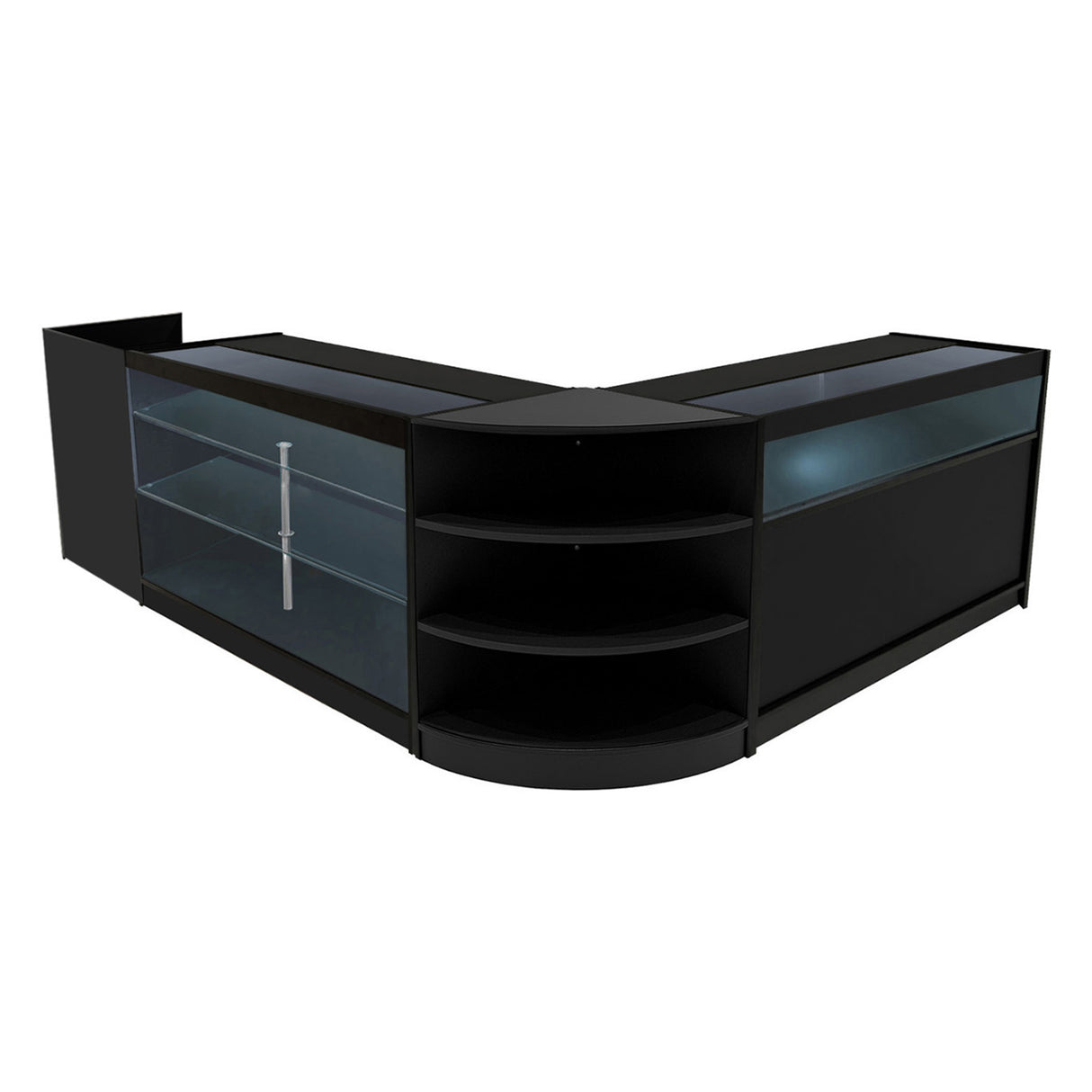 "HYPERION" Set med LED-belysta Butiksmoduler LM60 + B1500 + K1500 + TB60 – Svart