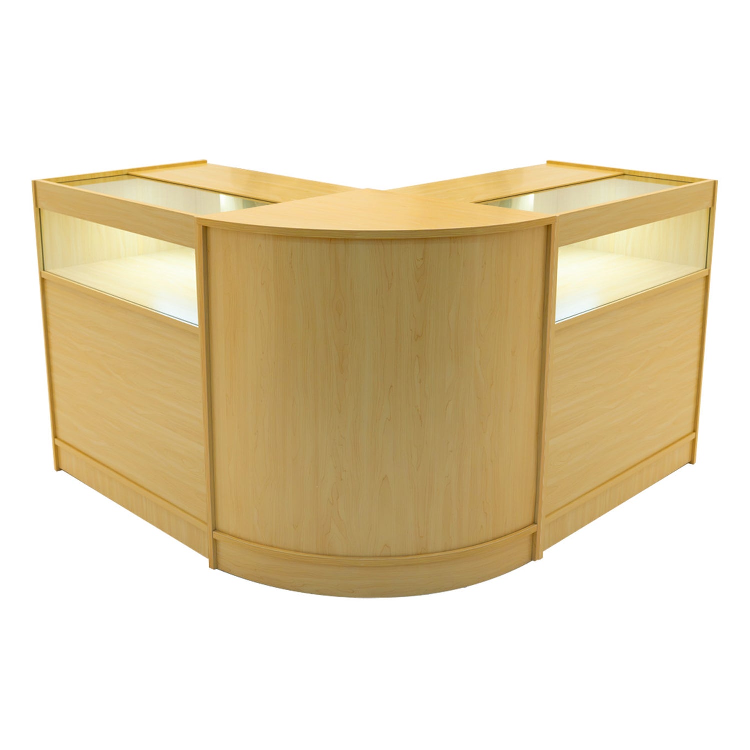 "IRIS" Set med LED-belysta Butiksmoduler CM60+ 2x B900 – Lönnfärgad finish