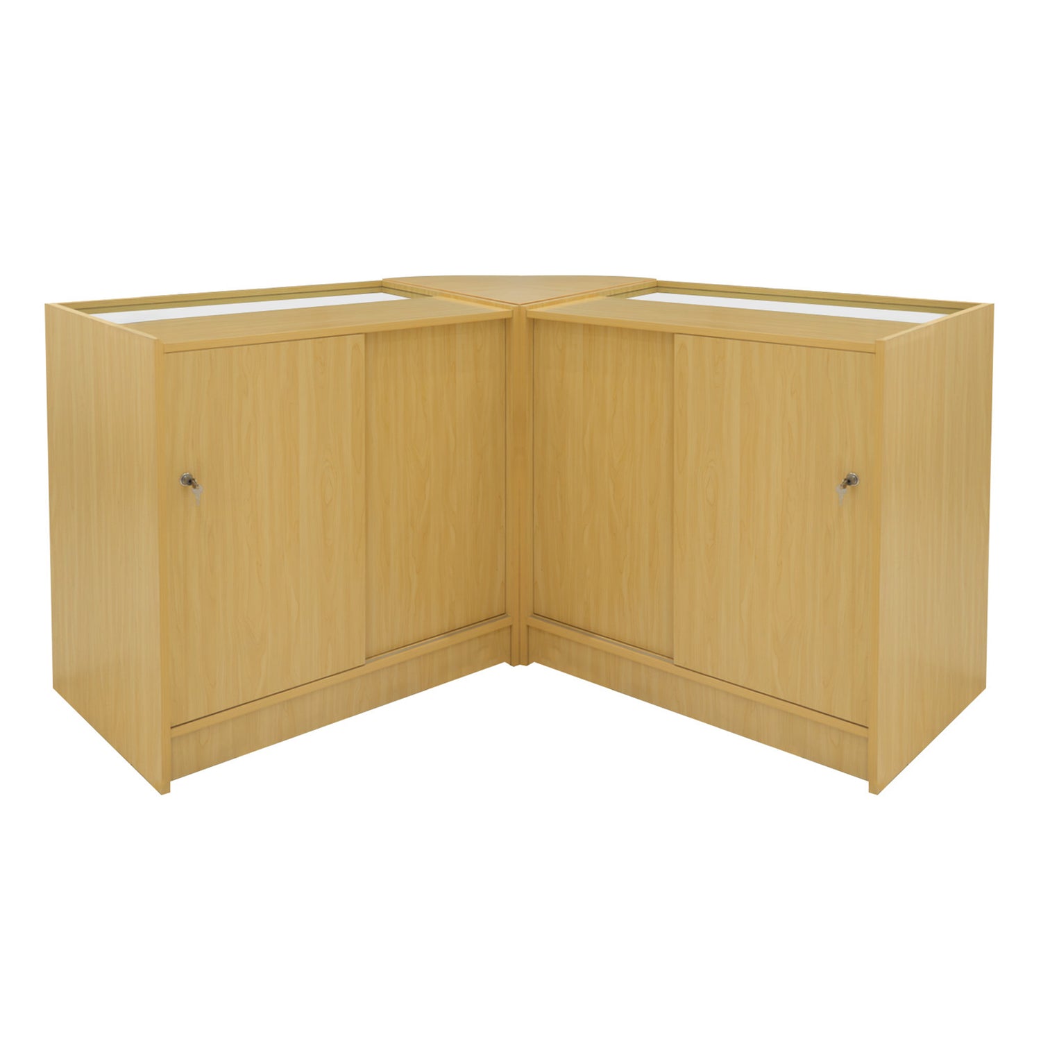 "IRIS" Set med LED-belysta Butiksmoduler CM60+ 2x B900 – Lönnfärgad finish