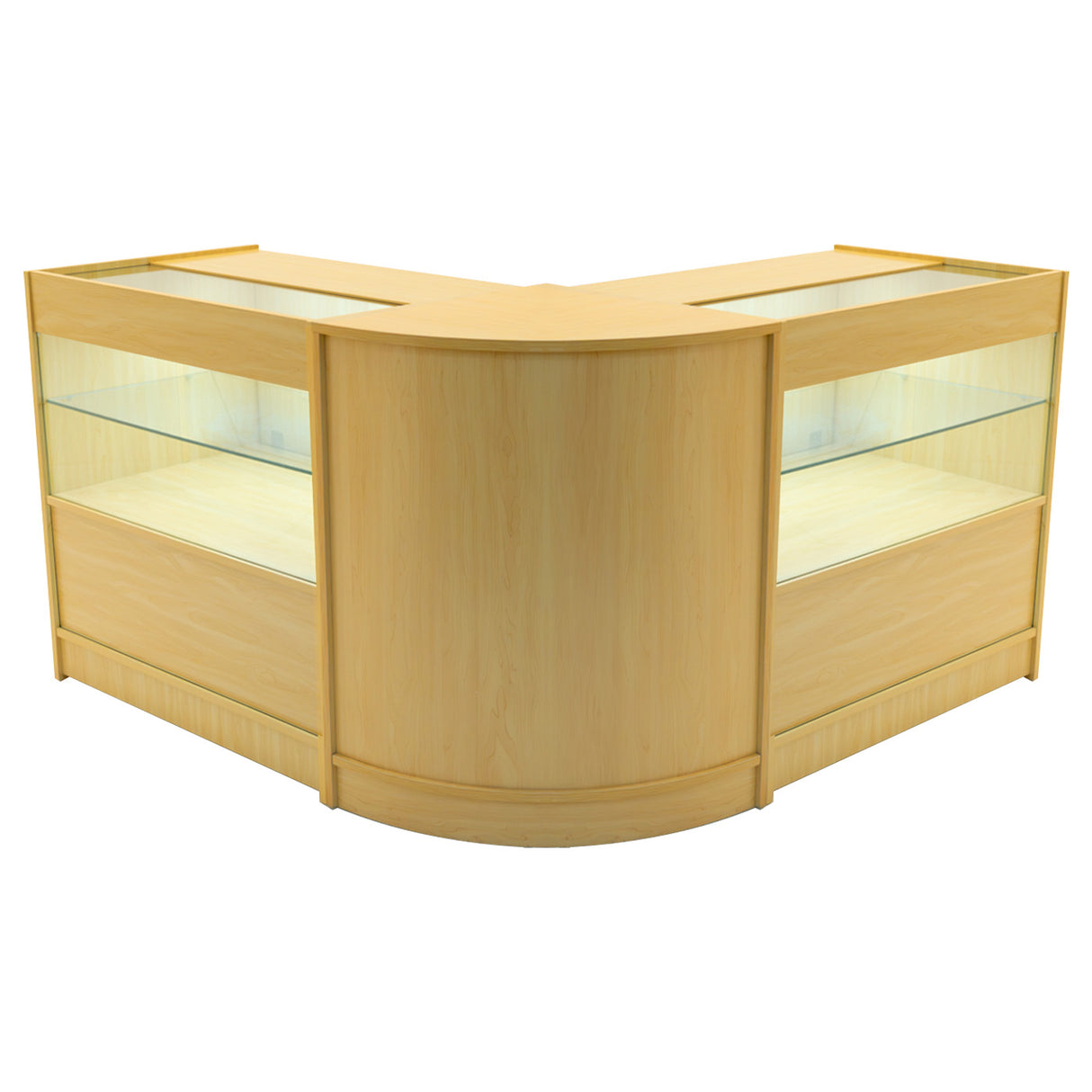 "SELENE" Set med LED-belysta Butiksmoduler CM60+ 2x C900 – Lönnfärgad finish