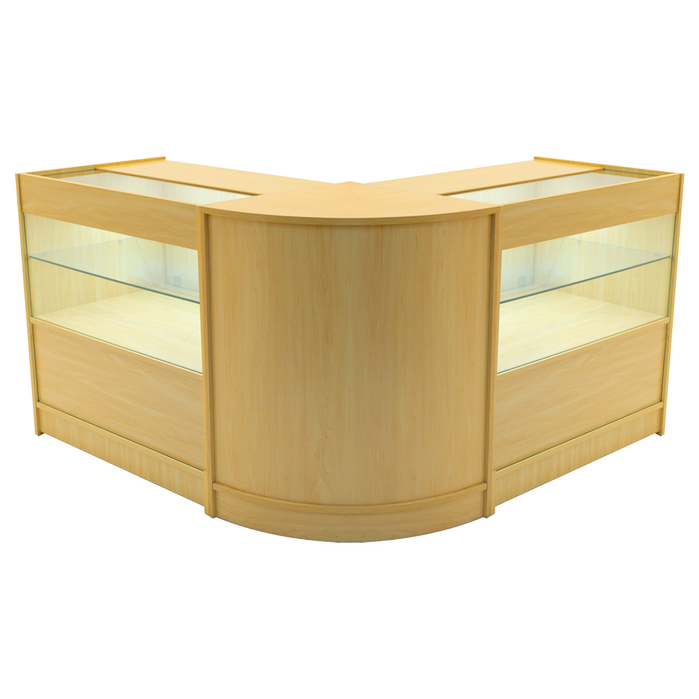 "SELENE" Set med LED-belysta Butiksmoduler CM60+ 2x C900 – Lönnfärgad finish