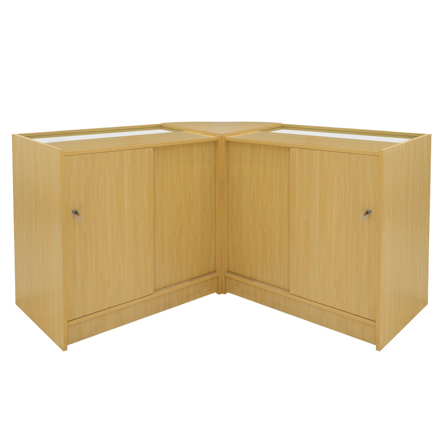 "SELENE" Set med LED-belysta Butiksmoduler CM60+ 2x C900 – Lönnfärgad finish