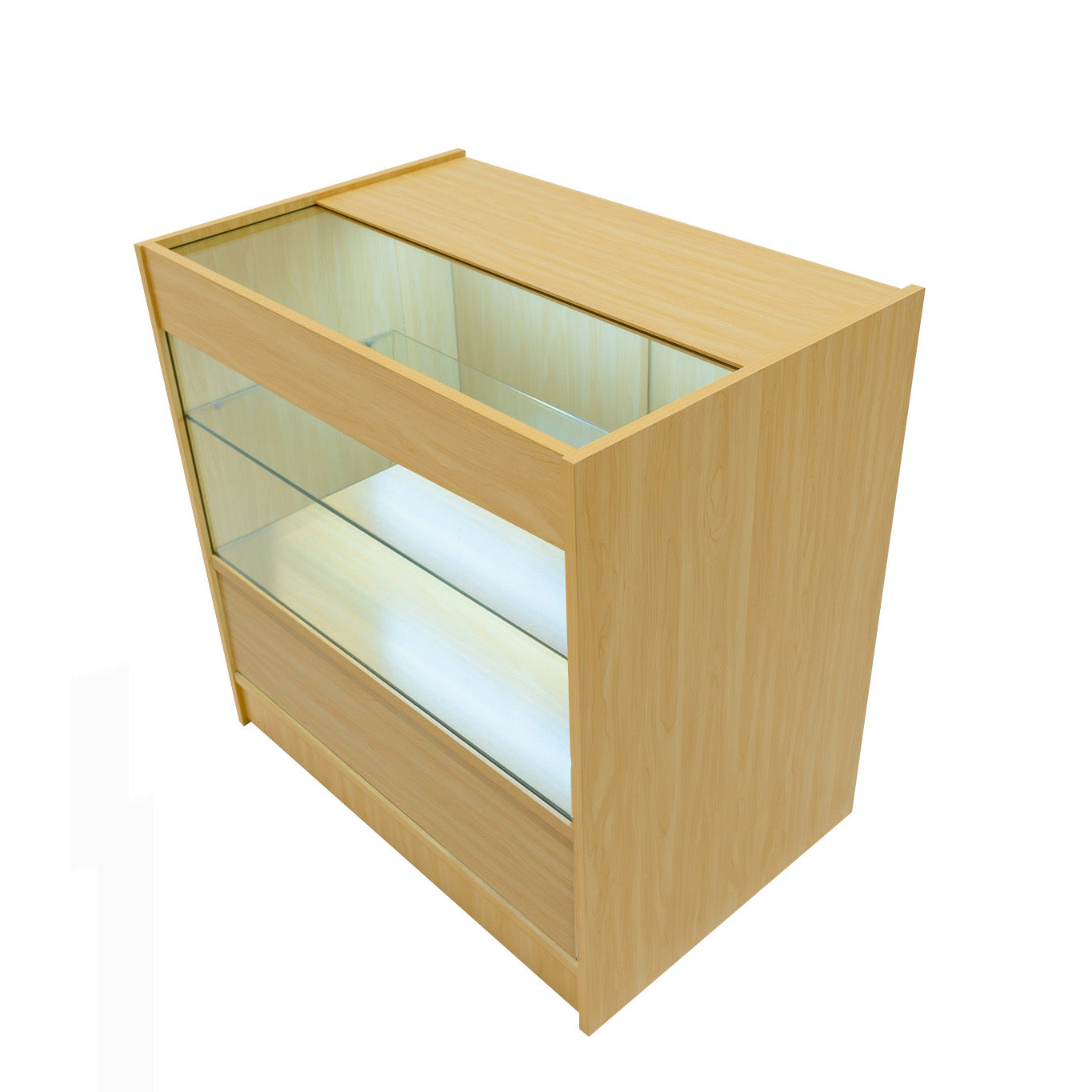 "SELENE" Set med LED-belysta Butiksmoduler CM60+ 2x C900 – Lönnfärgad finish