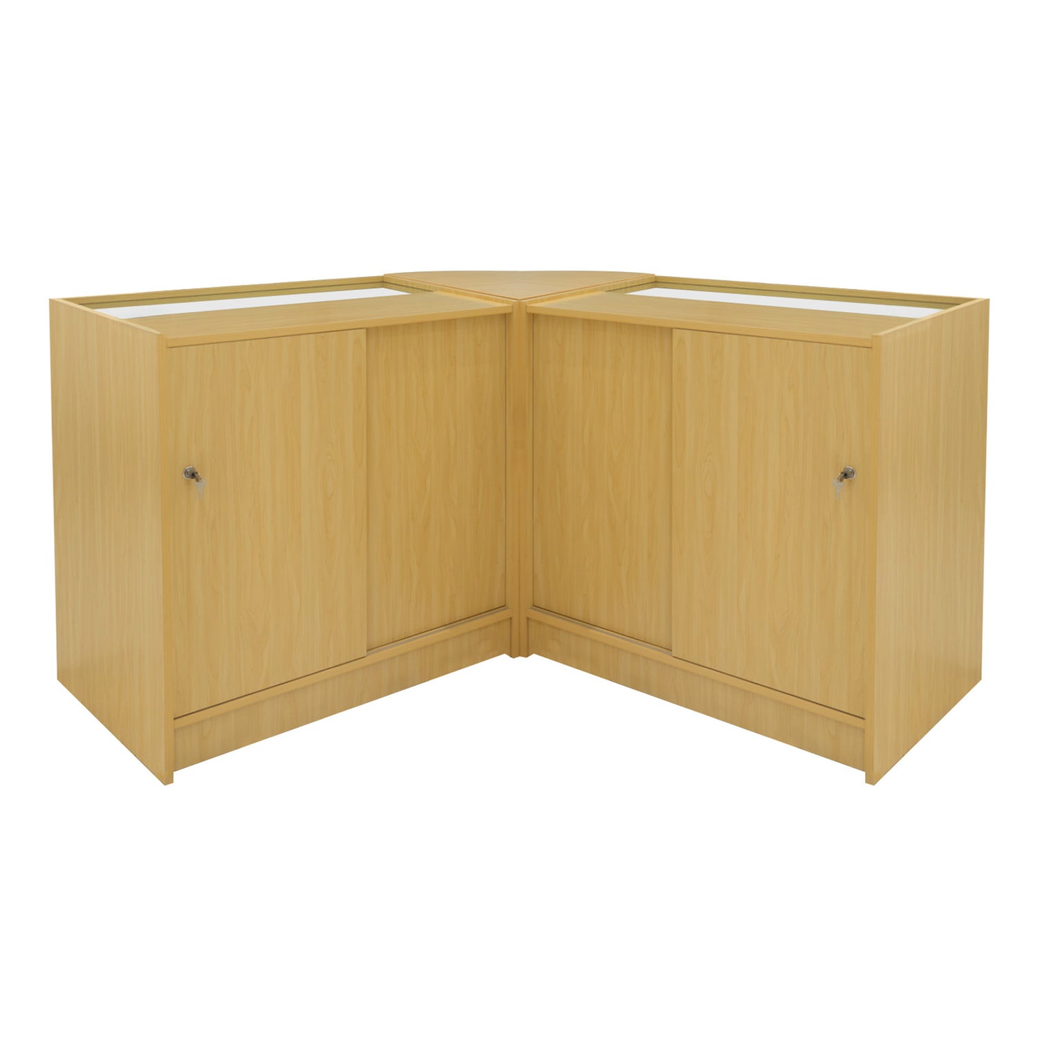 "HARMONIA" Set med LED-belysta Butiksmoduler LM60+B900+C900 – Lönnfärgad finish