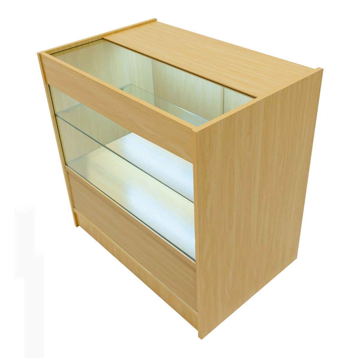 "HARMONIA" Set med LED-belysta Butiksmoduler LM60+B900+C900 – Lönnfärgad finish