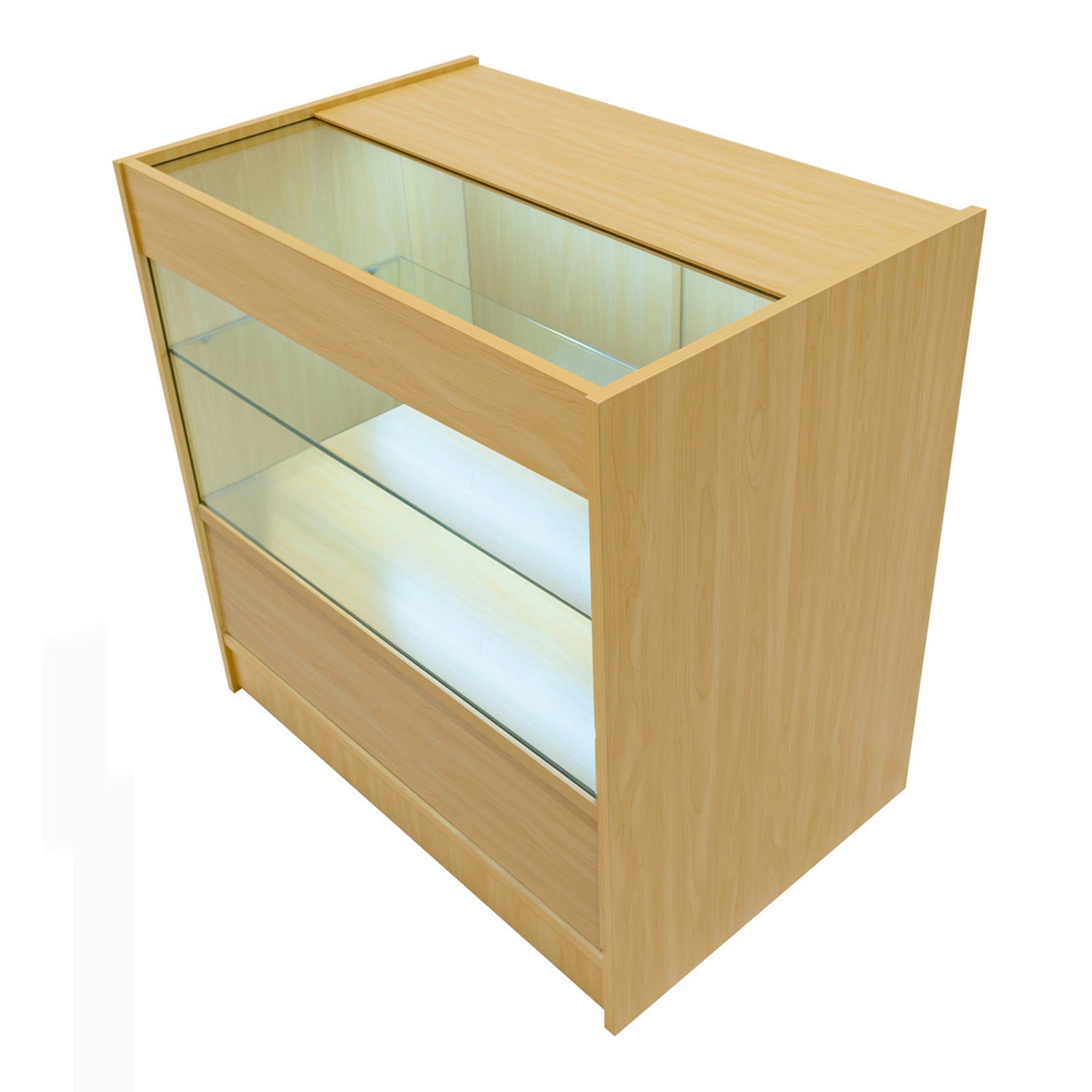 "HARMONIA" Set med LED-belysta Butiksmoduler LM60+B900+C900 – Lönnfärgad finish