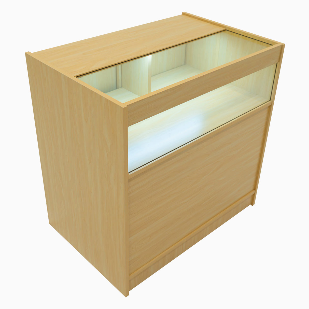 "DEMETER" Set med LED-belysta Butiksmoduler LM60+K900+B900 – Lönnfärgad finish