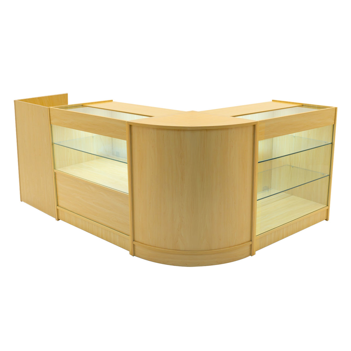 "VEGA" Set med LED-belysta Butiksmoduler CM60 + K900 + C900 + TB60 – Lönnfärgad finish