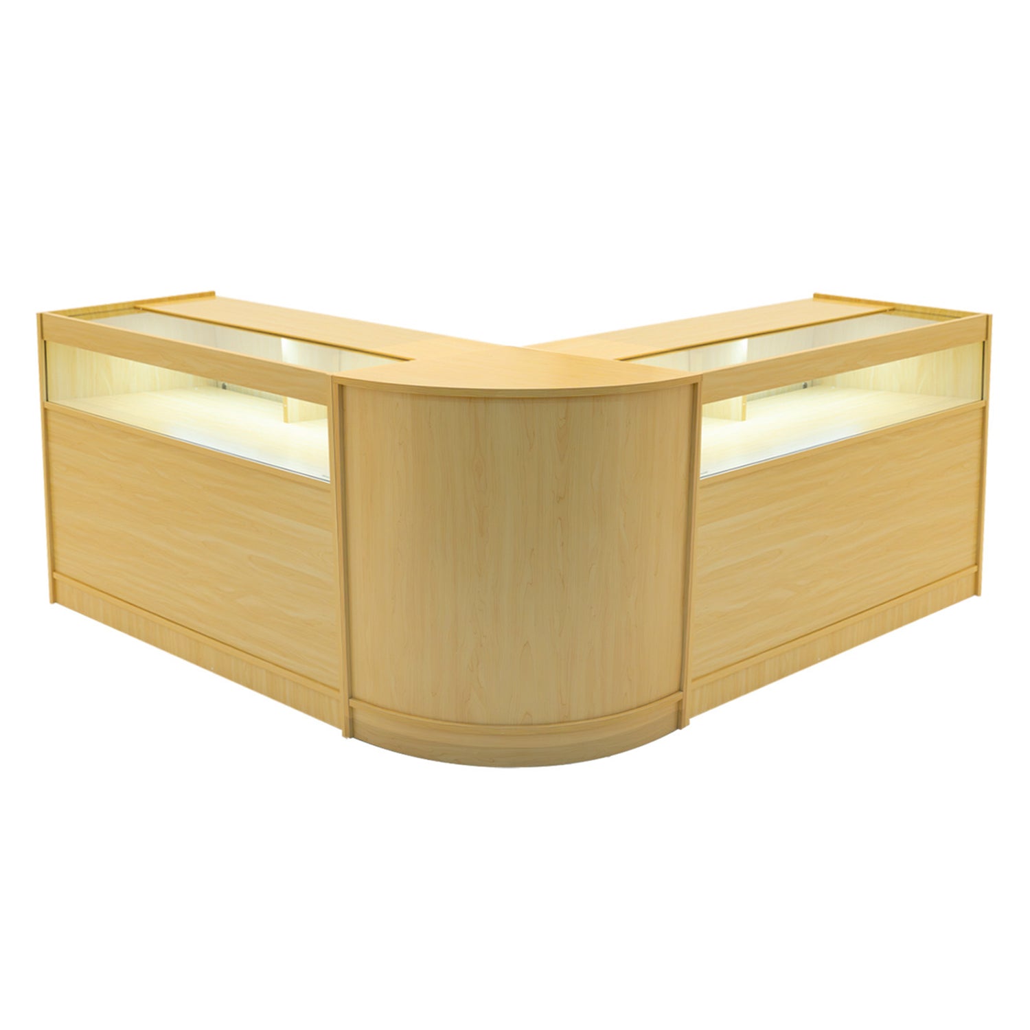 "IRIS" Set med LED-belysta Butiksmoduler CM60+ 2x B1200 – Lönnfärgad finish