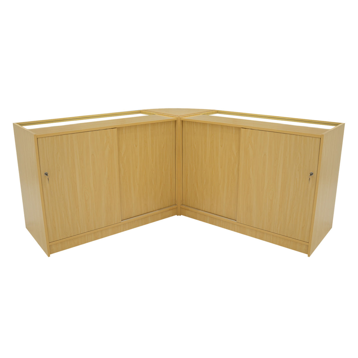 "IRIS" Set med LED-belysta Butiksmoduler CM60+ 2x B1200 – Lönnfärgad finish