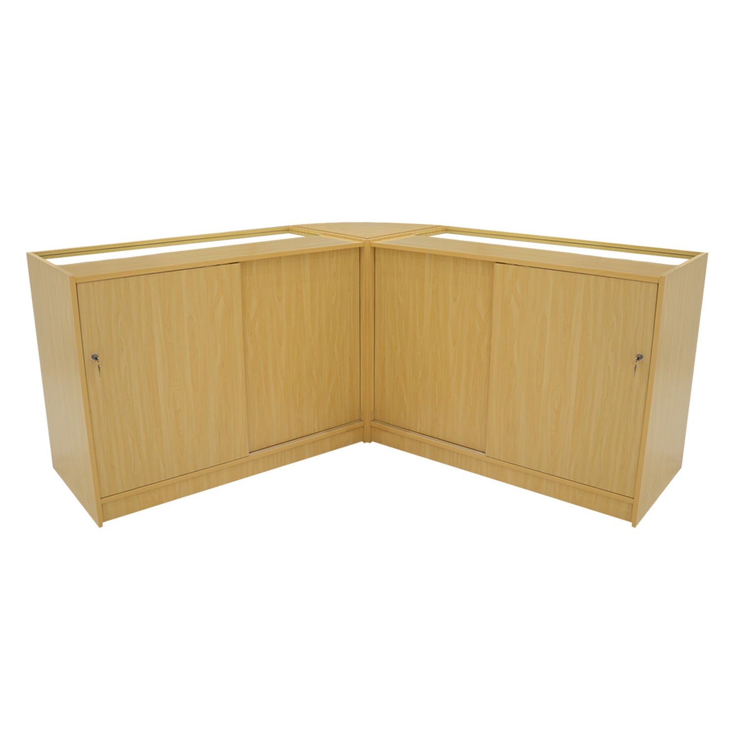 "IRIS" Set med LED-belysta Butiksmoduler CM60+ 2x B1200 – Lönnfärgad finish