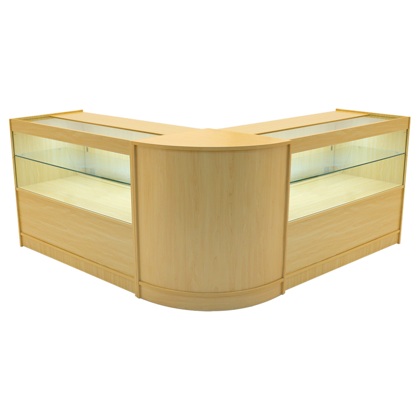 "SELENE" Set med LED-belysta Butiksmoduler CM60+ 2x C1200 – Lönnfärgad finish