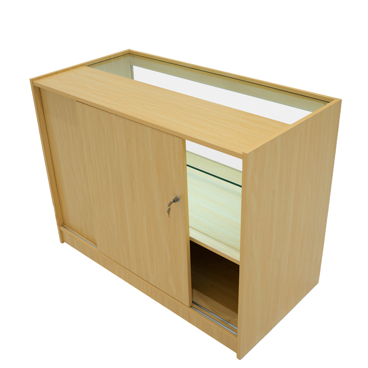 "SELENE" Set med LED-belysta Butiksmoduler CM60+ 2x C1200 – Lönnfärgad finish