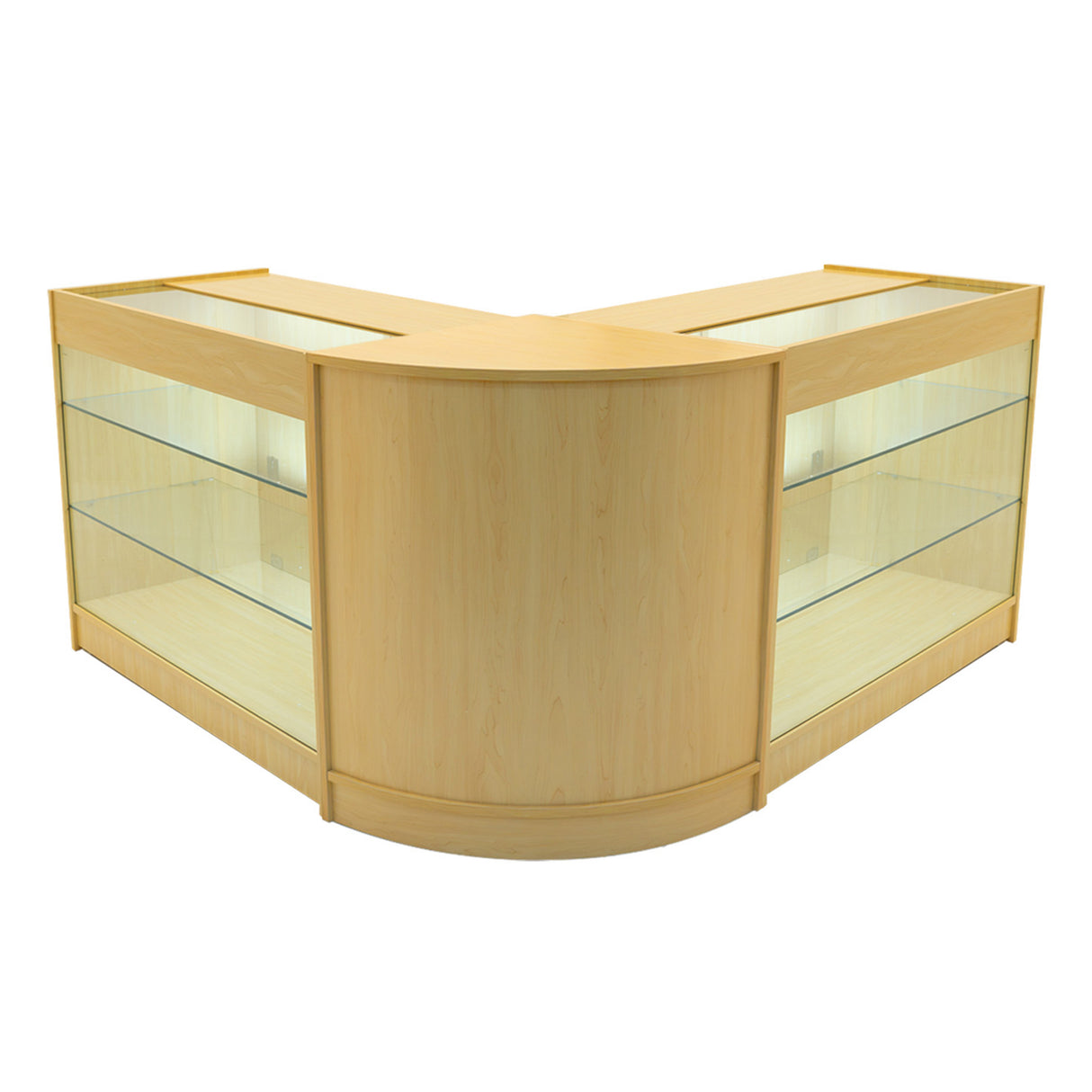 "HELIOS" Set med LED-belysta Butiksmoduler CM60+ 2x K1200 – Lönnfärgad finish