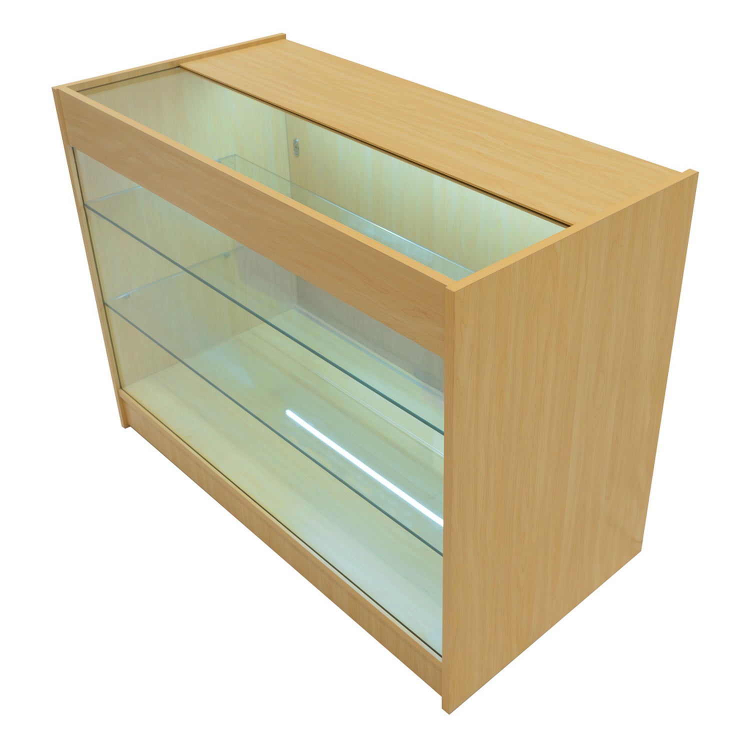 "HELIOS" Set med LED-belysta Butiksmoduler CM60+ 2x K1200 – Lönnfärgad finish