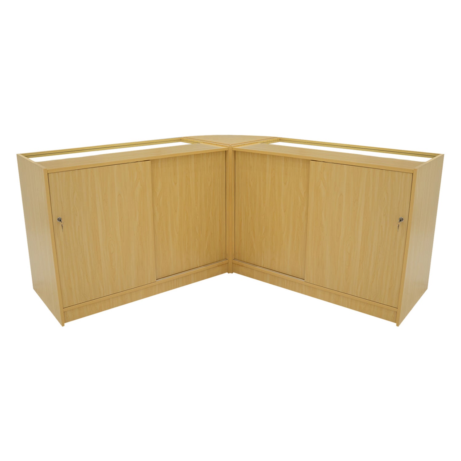 "TRITON" Set med LED-belysta Butiksmoduler CM60+K1200+B1200 – Lönnfärgad finish