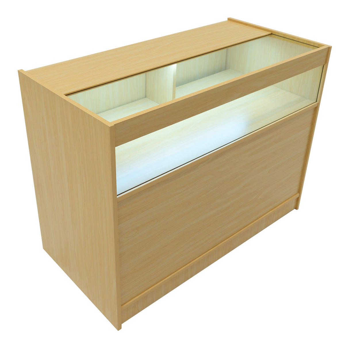"TRITON" Set med LED-belysta Butiksmoduler CM60+K1200+B1200 – Lönnfärgad finish