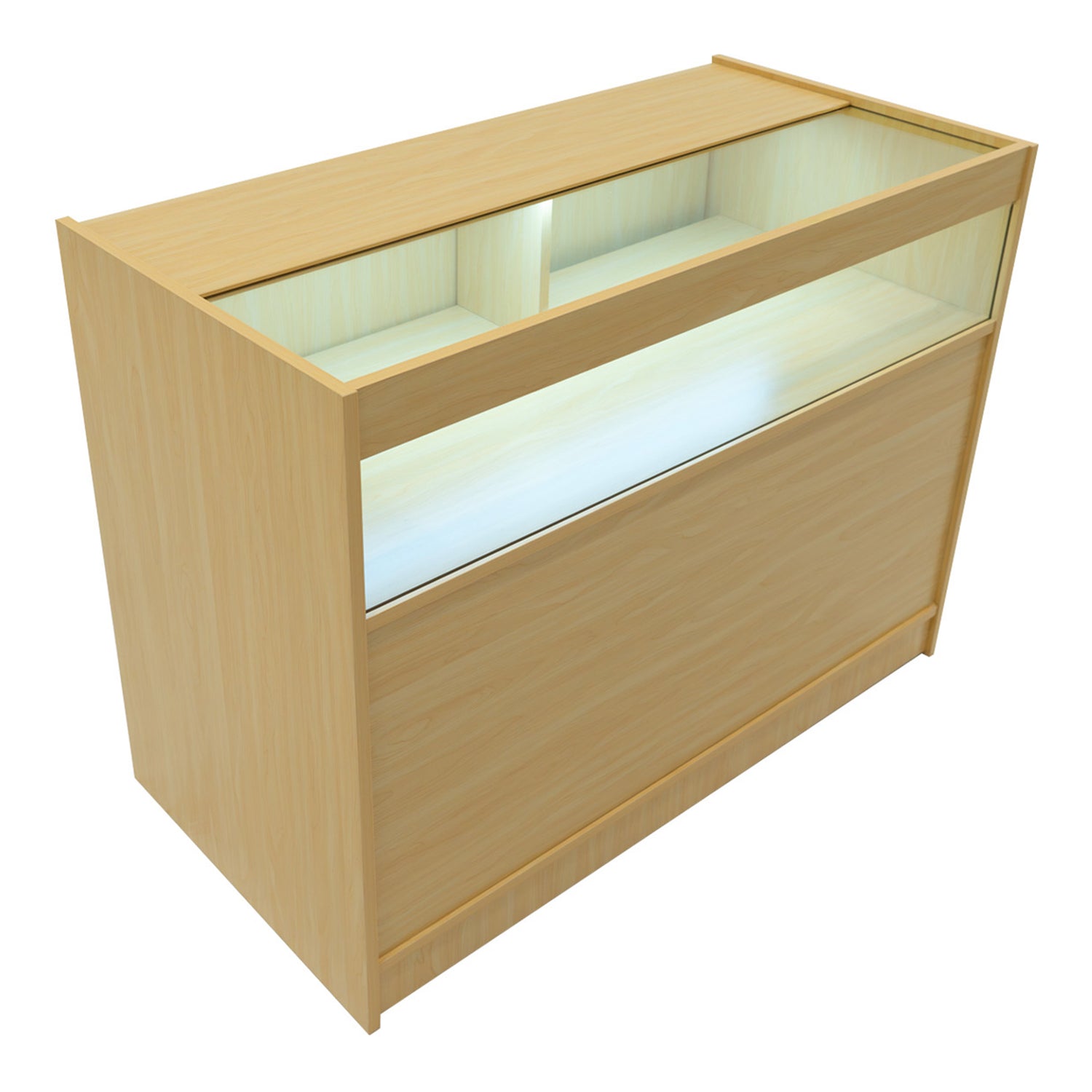 "TRITON" Set med LED-belysta Butiksmoduler CM60+K1200+B1200 – Lönnfärgad finish