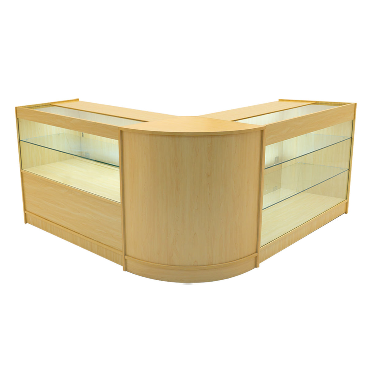 "HERA" Set med LED-belysta Butiksmoduler CM60+K1200+C1200 – Lönnfärgad finish