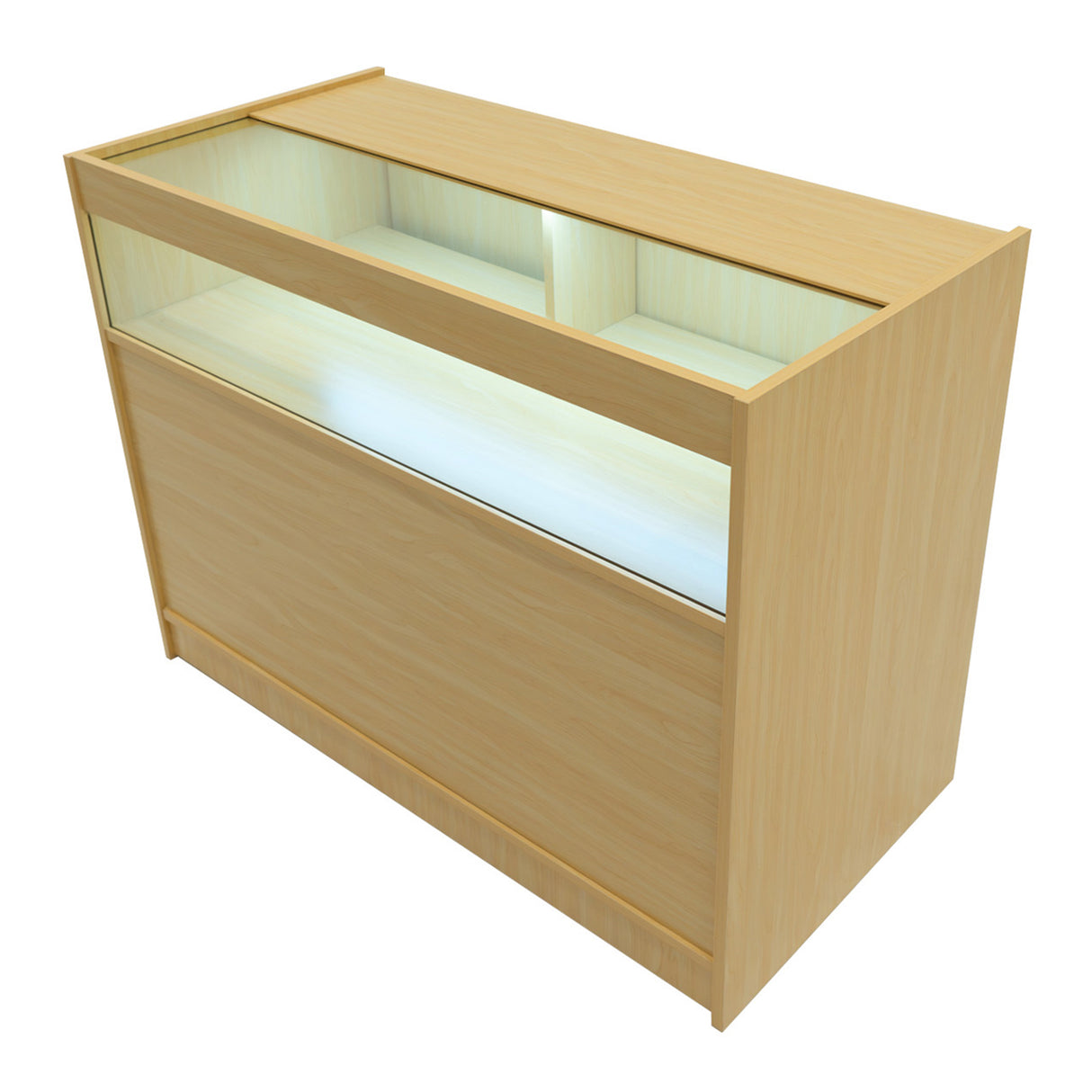 "HARMONIA" Set med LED-belysta Butiksmoduler LM60+B1200+C1200 – Lönnfärgad finish