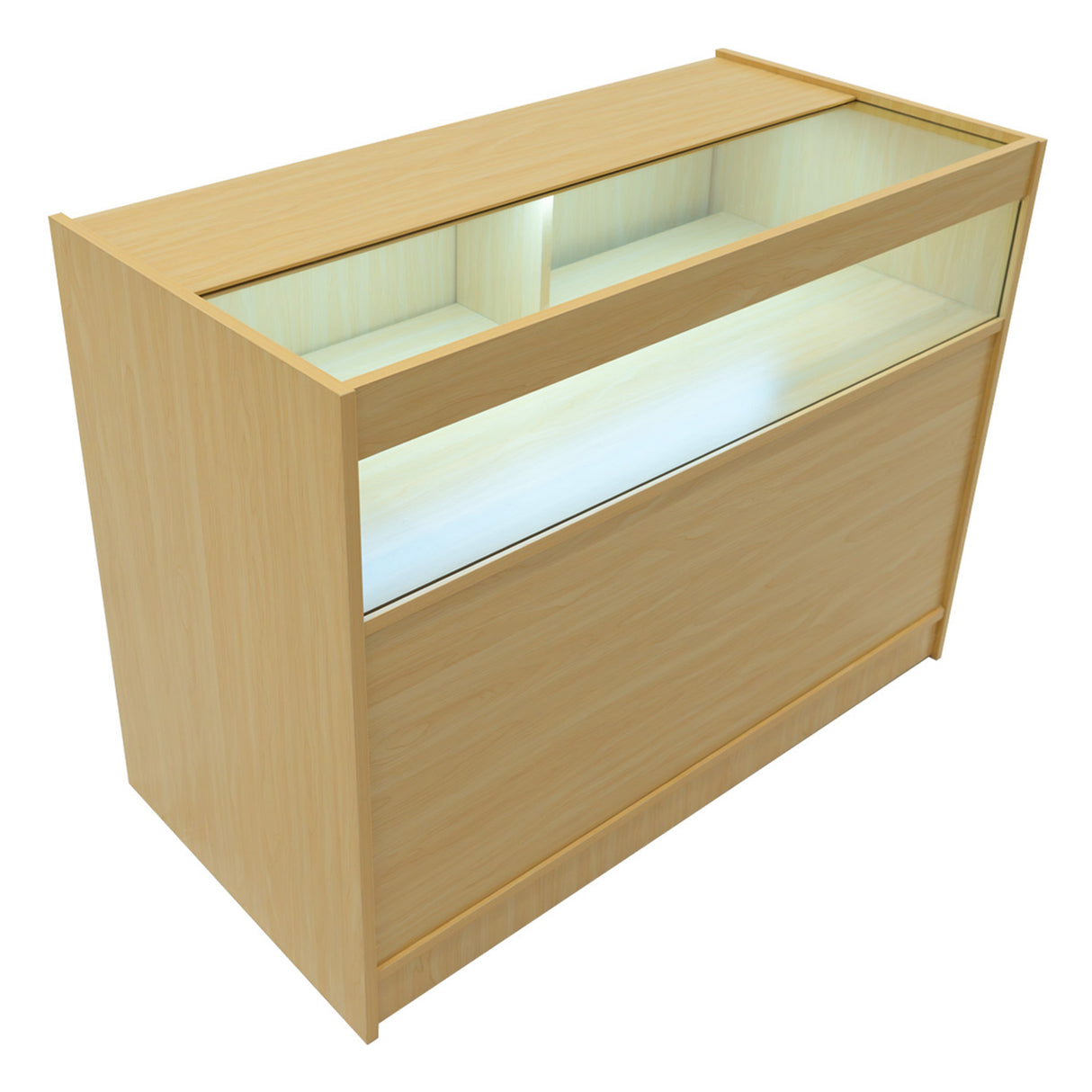 "DEMETER" Set med LED-belysta Butiksmoduler LM60+K1200+B1200 – Lönnfärgad finish