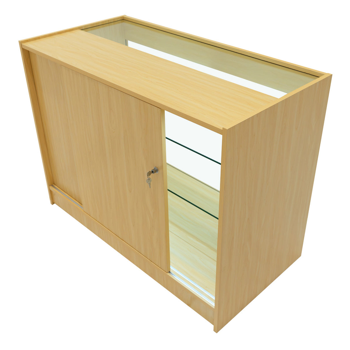 "CALLIOPE" Set med LED-belysta Butiksmoduler LM60+K1200+C1200 – Lönnfärgad finish