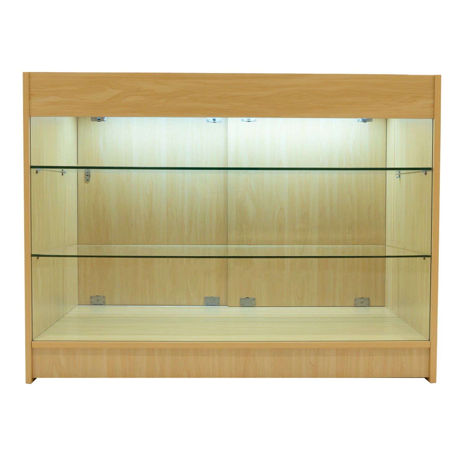 "ARIES" Set med LED-belysta Butiksmoduler CM60 + 2xK1200 + TB60 – Lönnfärgad finish